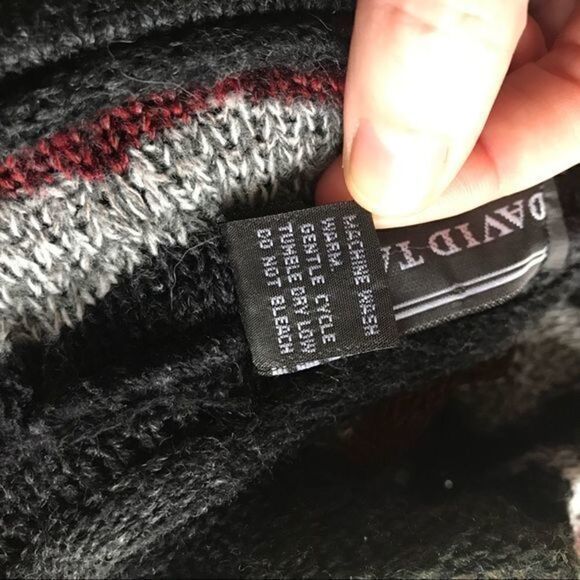 Vintage Striped Sweater Oversized Red Green White Holiday Winter David Taylor L - Picture 5 of 5